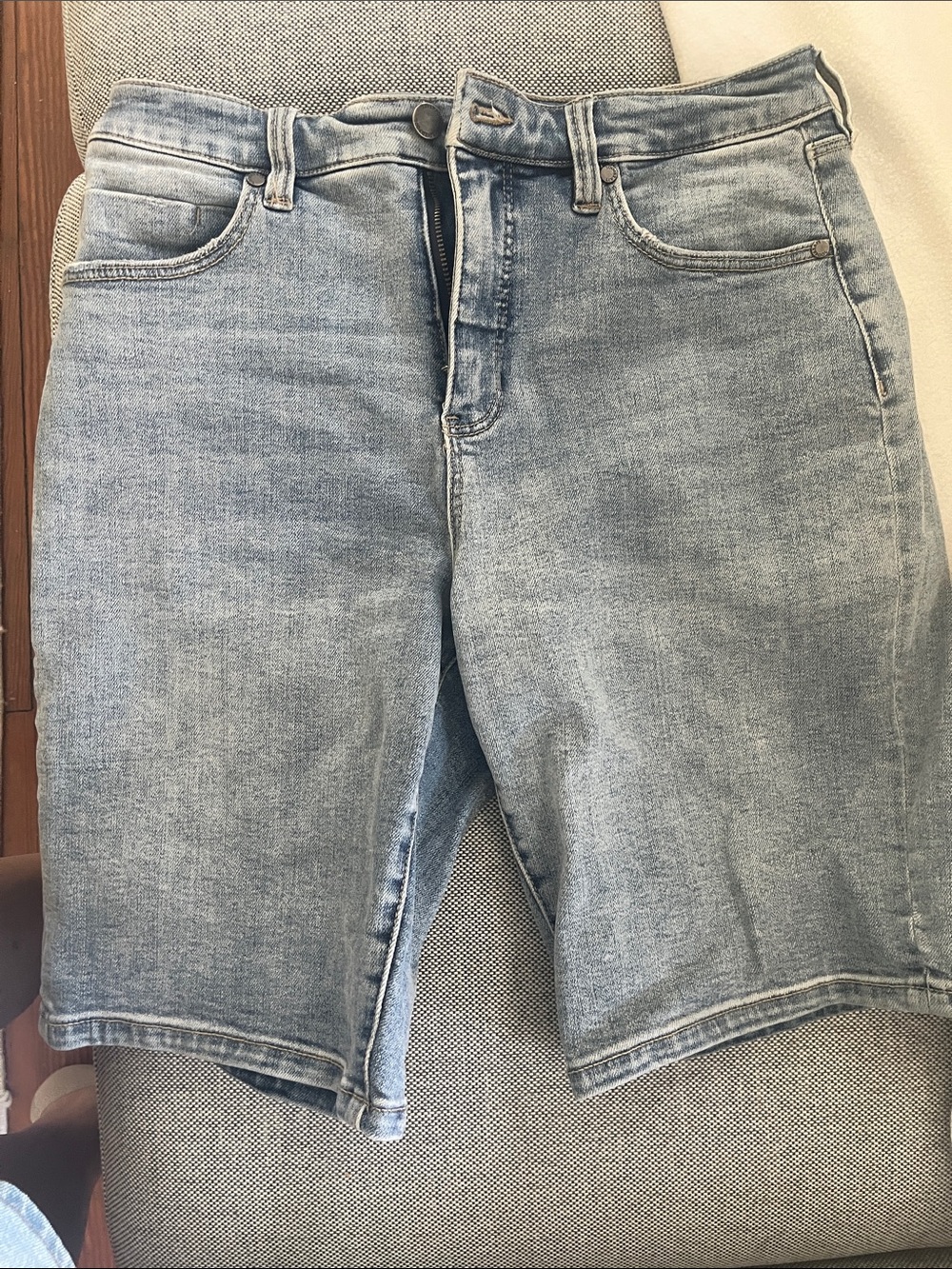Liverpool Washed Light Blue Denim Jean Shorts